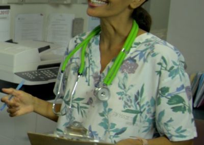 Nurse Simrin played by Vijay Singhera